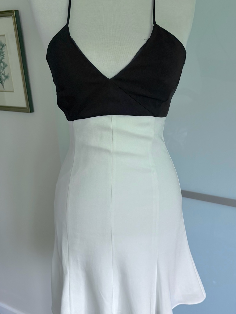 Reiss Black & White Strapless Fit-and-Flare Dress 2